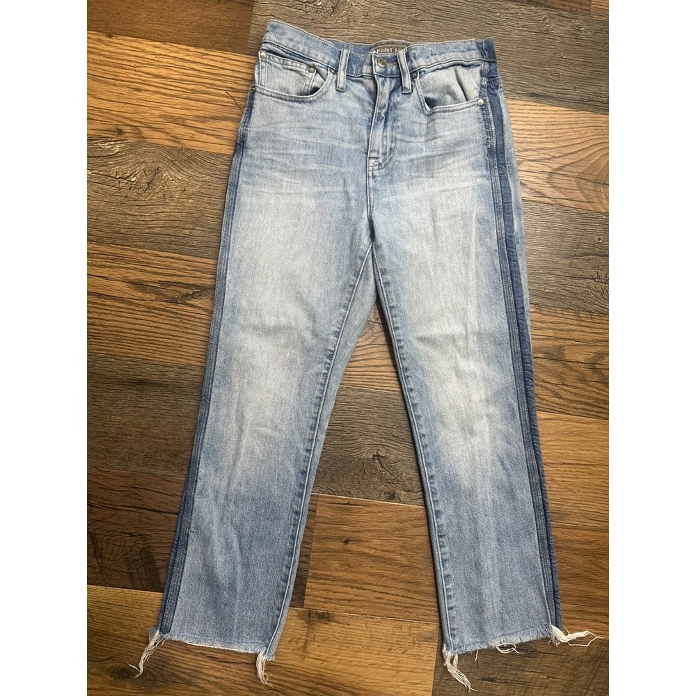 J.Crew Point Sur Cropped Jeans Women's Size 26 High Rise Raw Hem Denim